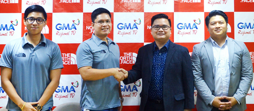 From left: The North Face Senior Brand Associate Renz Que; The North Face Regional Brand Manager Rafael Tecson Micu III; GMA’s Vice President and Head of Regional TV Oliver Amoroso; and GMA’s Local Sales Manager of RTV Jay Policarpio during the signing held last July 31 at the GMA Network Center